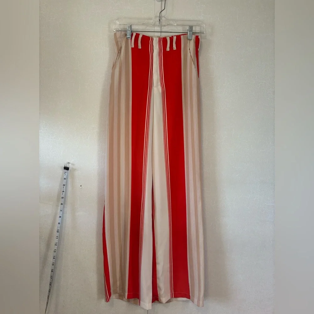Forever 21 | Red and Cream Striped Wide Leg Pants | XS - Picture 1 of 5